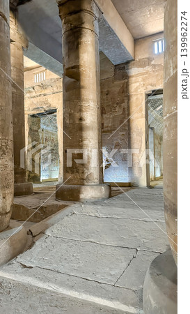 Beautiful interiors and ancient hieroglyphs in the Temple of Seti I in Abydos, Egypt. Beautiful interiors and ancient hieroglyphs in the Temple of Seti I in Abydos, Egypt. 139962274