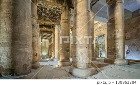 Beautiful interiors and ancient hieroglyphs in the Temple of Seti I in Abydos, Egypt. Beautiful interiors and ancient hieroglyphs in the Temple of Seti I in Abydos, Egypt. 139962284