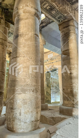 Beautiful interiors and ancient hieroglyphs in the Temple of Seti I in Abydos, Egypt. Beautiful interiors and ancient hieroglyphs in the Temple of Seti I in Abydos, Egypt. 139962289