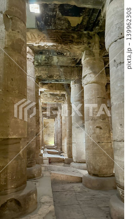 Beautiful interiors and ancient hieroglyphs in the Temple of Seti I in Abydos, Egypt. Beautiful interiors and ancient hieroglyphs in the Temple of Seti I in Abydos, Egypt. 139962308
