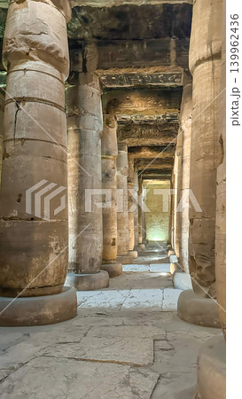 Beautiful interiors and ancient hieroglyphs in the Temple of Seti I in Abydos, Egypt. Beautiful interiors and ancient hieroglyphs in the Temple of Seti I in Abydos, Egypt. 139962436