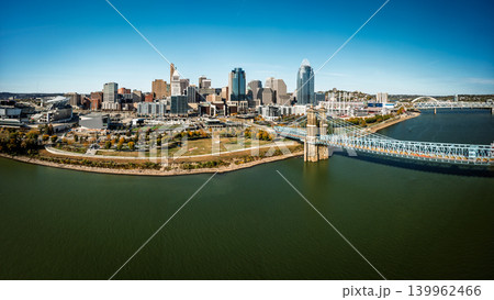 Cincinnati skyline aerial view Cincinnati skyline aerial view 139962466