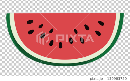 【ベクター】手描き風スイカのイラスト。1/8くし形カットの赤い一切れ、夏の白背景切り抜き素材 【ベクター】手描き風スイカのイラスト。1/8くし形カットの赤い一切れ、夏の白背景切り抜き素材 139963720