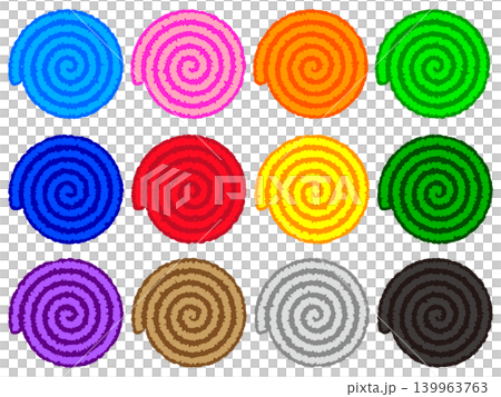A set of illustrations featuring spiral symbols. A set of illustrations featuring spiral symbols. 139963763