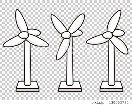 Wind turbine illustration set 139963783