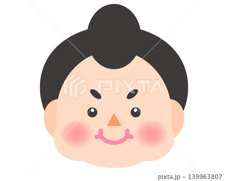かわいいお相撲さんの顏アイコンイラスト素材 かわいいお相撲さんの顏アイコンイラスト素材 139963807