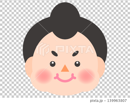 かわいいお相撲さんの顏アイコンイラスト素材 かわいいお相撲さんの顏アイコンイラスト素材 139963807