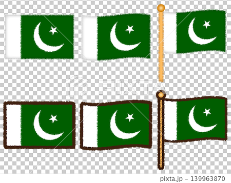 Pakistani flag illustration set 2 139963870