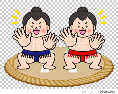 Illustration of sumo wrestlers in a sumo ring (3) Illustration of sumo wrestlers in a sumo ring (3) 139963895