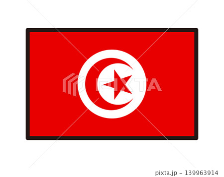 チュニジアの国旗のイラスト素材 チュニジアの国旗のイラスト素材 139963914