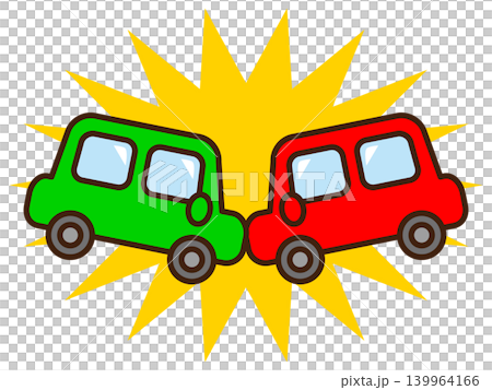 交通事故に遭う車のイラスト素材 交通事故に遭う車のイラスト素材 139964166