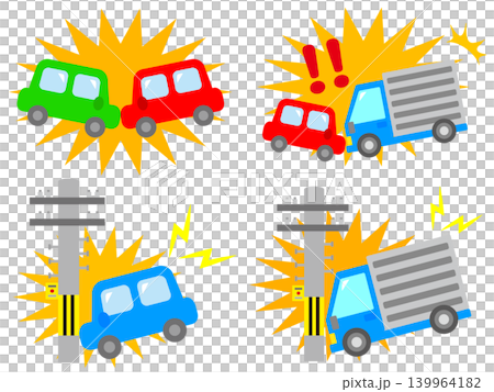 一組涉及交通事故的汽車插圖（3） 139964182