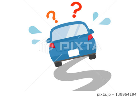 道に迷って蛇行運転する車のイラスト 道に迷って蛇行運転する車のイラスト 139964194