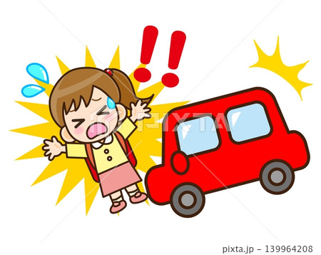 交通事故に遭う女の子のイラスト素材2 交通事故に遭う女の子のイラスト素材2 139964208
