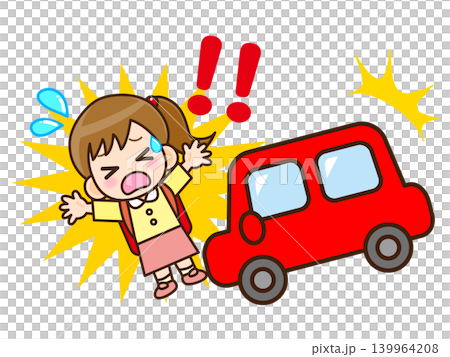 交通事故に遭う女の子のイラスト素材2 交通事故に遭う女の子のイラスト素材2 139964208