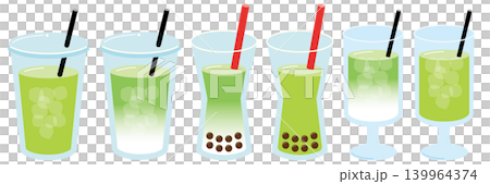抹茶飲料插畫集 139964374
