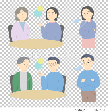 更年期症状について上司に相談する職員 更年期症状について上司に相談する職員 139964464