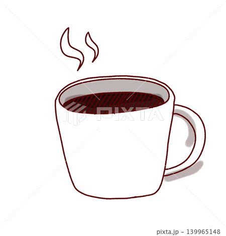 コップに入ったコーヒーのイラスト コップに入ったコーヒーのイラスト 139965148