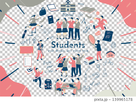 学校生活を楽しむ生徒たち 学校生活を楽しむ生徒たち 139965178