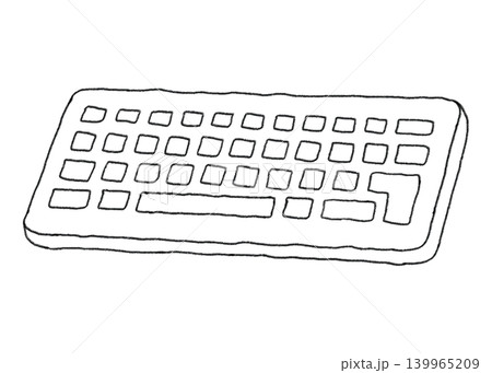 手書きのシンプルなパソコンのキーボードの線画のベクターイラスト 手書きのシンプルなパソコンのキーボードの線画のベクターイラスト 139965209