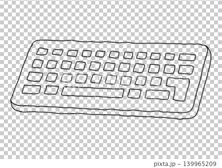 手書きのシンプルなパソコンのキーボードの線画のベクターイラスト 手書きのシンプルなパソコンのキーボードの線画のベクターイラスト 139965209