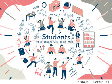 学校生活を楽しむ生徒たち 139965231