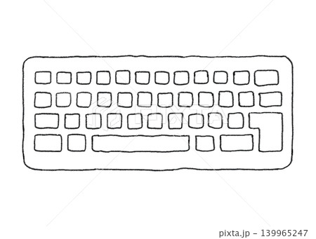 手書きのシンプルなパソコンのキーボードの線画のベクターイラスト 手書きのシンプルなパソコンのキーボードの線画のベクターイラスト 139965247