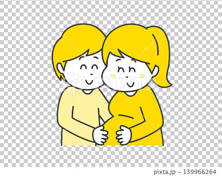 赤ちゃんを授かって喜んでいる夫婦のイラスト 139966264
