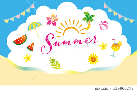 夏の海 リゾートのイラスト 夏の海 リゾートのイラスト 139966278