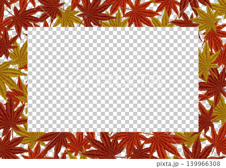 [Autumn Leaves Horizontal Frame] Hand Embroidery Illustration Material 139966308