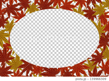 [Autumn Leaves Horizontal Frame] Hand Embroidery Illustration Material 139966309