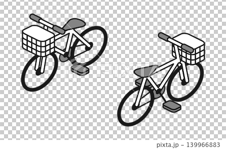 等距插圖:自行車(輪廓) 等距插圖:自行車(輪廓) 139966883