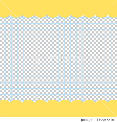 Square, hand-drawn style yellow scalloped frame with light blue grid background. Square, hand-drawn style yellow scalloped frame with light blue grid background. 139967216
