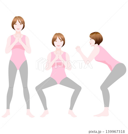 スクワットする女性 139967318