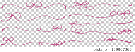 A line set with ribbons drawn with softly colored markers. A line set with ribbons drawn with softly colored markers. 139967369