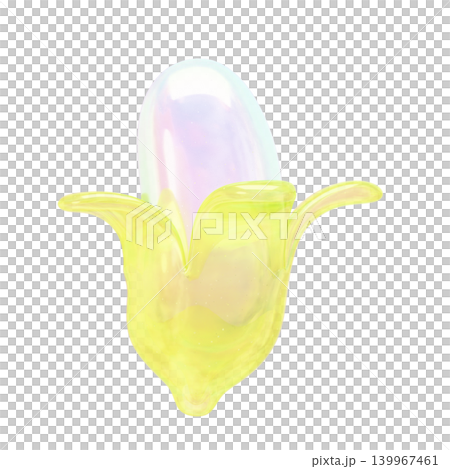 ゆめかわいいぷっくりシール風 3Dアイコン バナナ ゆめかわいいぷっくりシール風 3Dアイコン バナナ 139967461