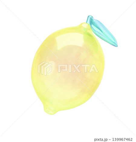 ゆめかわいいぷっくりシール風 3Dアイコン レモン ゆめかわいいぷっくりシール風 3Dアイコン レモン 139967462
