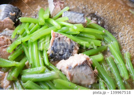 鯖缶とみずの煮物 鯖缶とみずの煮物 139967518