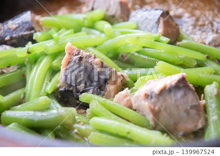 鯖缶とみずの煮物 鯖缶とみずの煮物 139967524