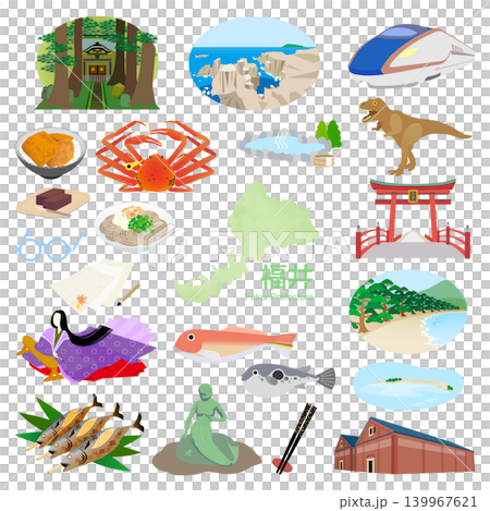 福井の観光グルメイラスト 139967621