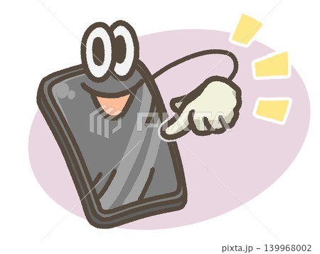 顔のついたスマホのイラスト 139968002