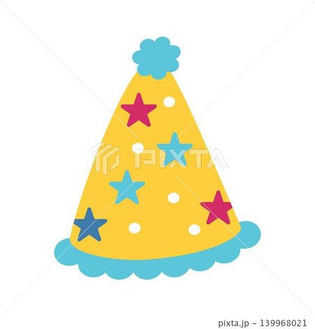 party hat with stars cartoon 139968021