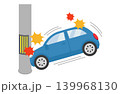 電柱に衝突する自動車 139968130
