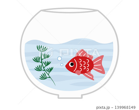 金魚鉢と金魚のキャラクター 139968149