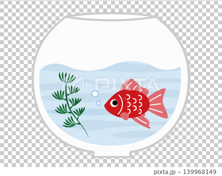 金魚鉢と金魚のキャラクター 139968149