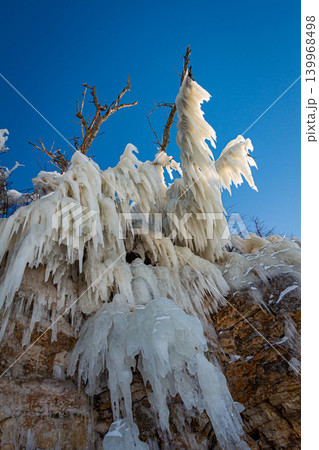 Icicles on the rocks 139968498