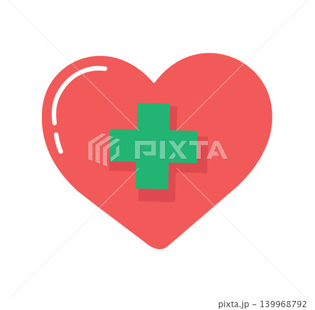 heart with medical cross symbols for healthcare vector illustration 139968792