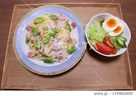 収穫した野菜でパスタランチ 139968889