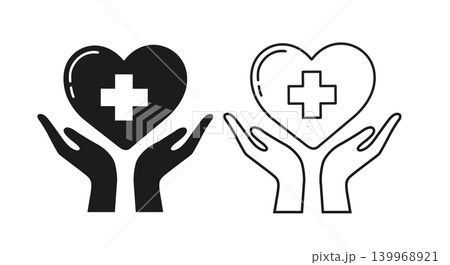 hands holding a red heart for charity donation and healthcare vector illustration hands holding a red heart for charity donation and healthcare vector illustration 139968921