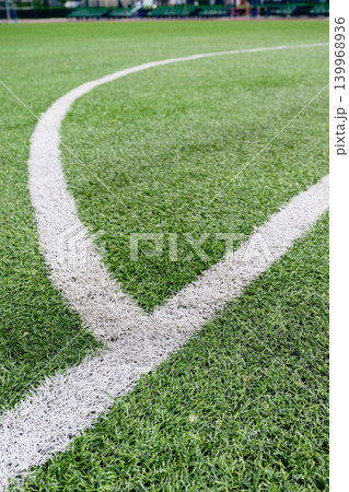 Penalty Area Line On Soccer Field Turf Penalty Area Line On Soccer Field Turf 139968936